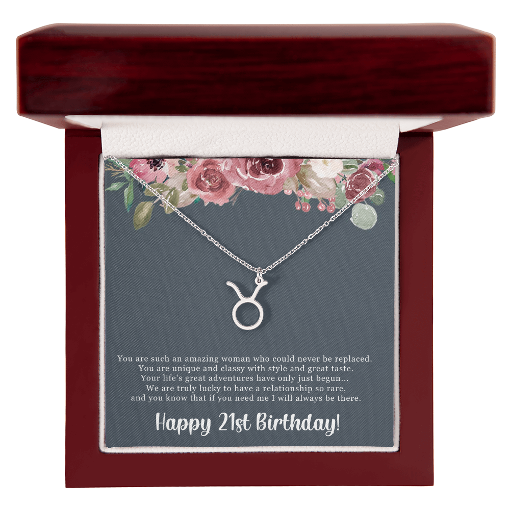 Birthday Gift For Her, Happy 21st Birthday, 21st Birthday, You Are Such An Amazing Woman - Zodiac Name Necklace With Sweet Greeting Card by Best Gifts 305