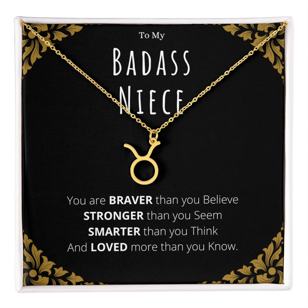 Badass Niece Gifts From Uncle Zodiac Name Necklace Christmas Present Birthday Jewelry Gift For Niece by Best Gifts 305