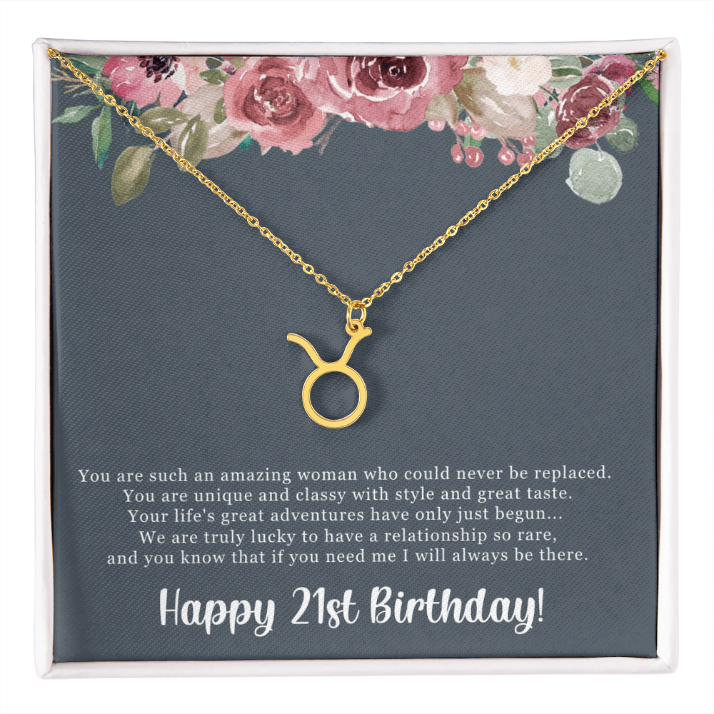 Birthday Gift For Her, Happy 21st Birthday, 21st Birthday, You Are Such An Amazing Woman - Zodiac Name Necklace With Sweet Greeting Card by Best Gifts 305