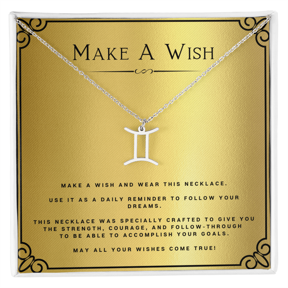 Wish Zodiac Name Necklace Birthday Gift Motivational Gift With Message Card Inspirational Christmas Present by Best Gifts 305
