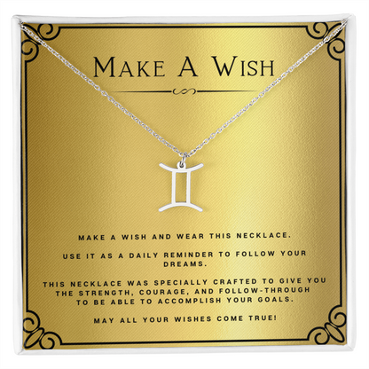 Wish Zodiac Name Necklace Birthday Gift Motivational Gift With Message Card Inspirational Christmas Present by Best Gifts 305