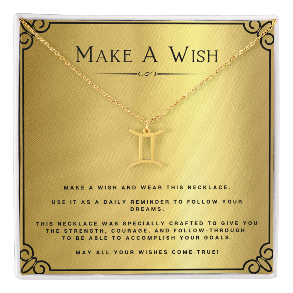 Wish Zodiac Name Necklace Birthday Gift Motivational Gift With Message Card Inspirational Christmas Present by Best Gifts 305