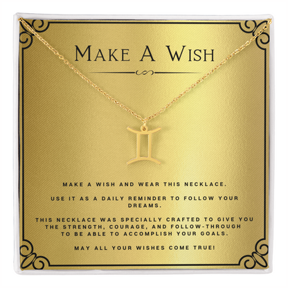 Wish Zodiac Name Necklace Birthday Gift Motivational Gift With Message Card Inspirational Christmas Present by Best Gifts 305