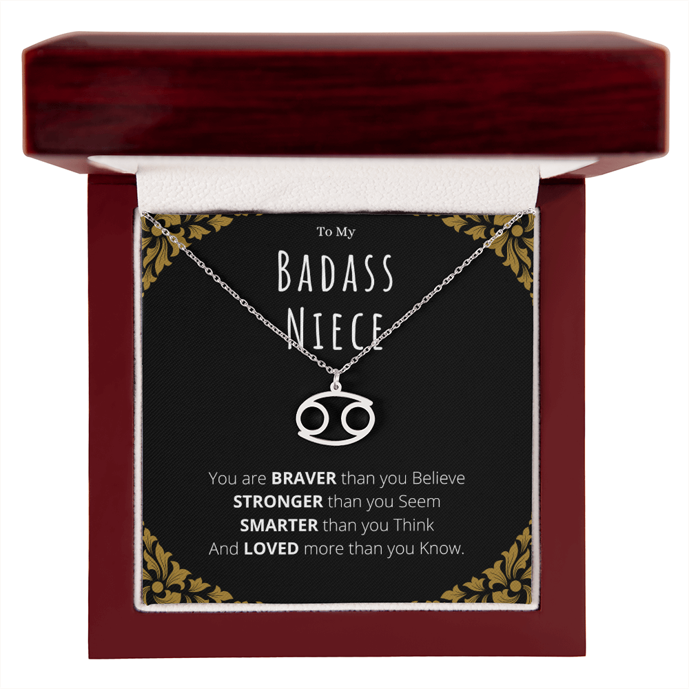 Badass Niece Gifts From Uncle Zodiac Name Necklace Christmas Present Birthday Jewelry Gift For Niece by Best Gifts 305