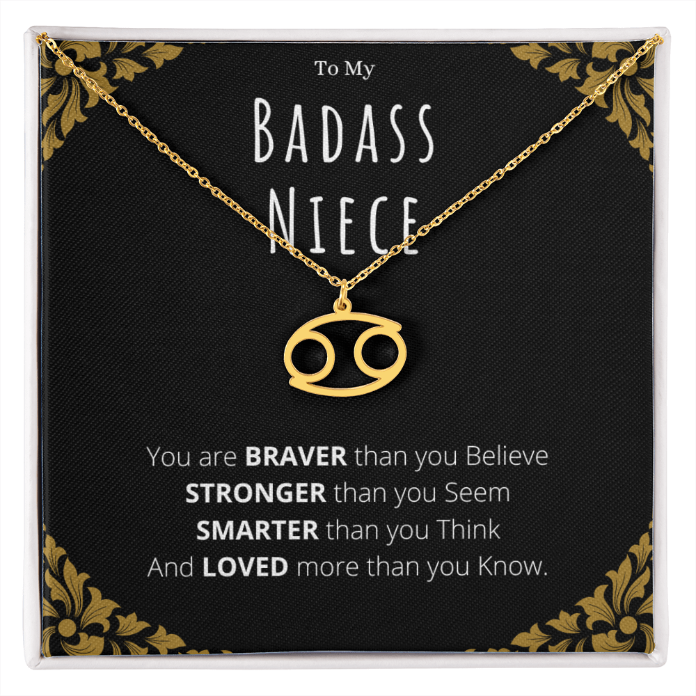Badass Niece Gifts From Uncle Zodiac Name Necklace Christmas Present Birthday Jewelry Gift For Niece by Best Gifts 305
