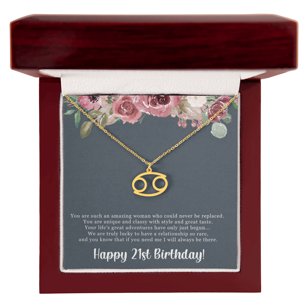 Birthday Gift For Her, Happy 21st Birthday, 21st Birthday, You Are Such An Amazing Woman - Zodiac Name Necklace With Sweet Greeting Card by Best Gifts 305