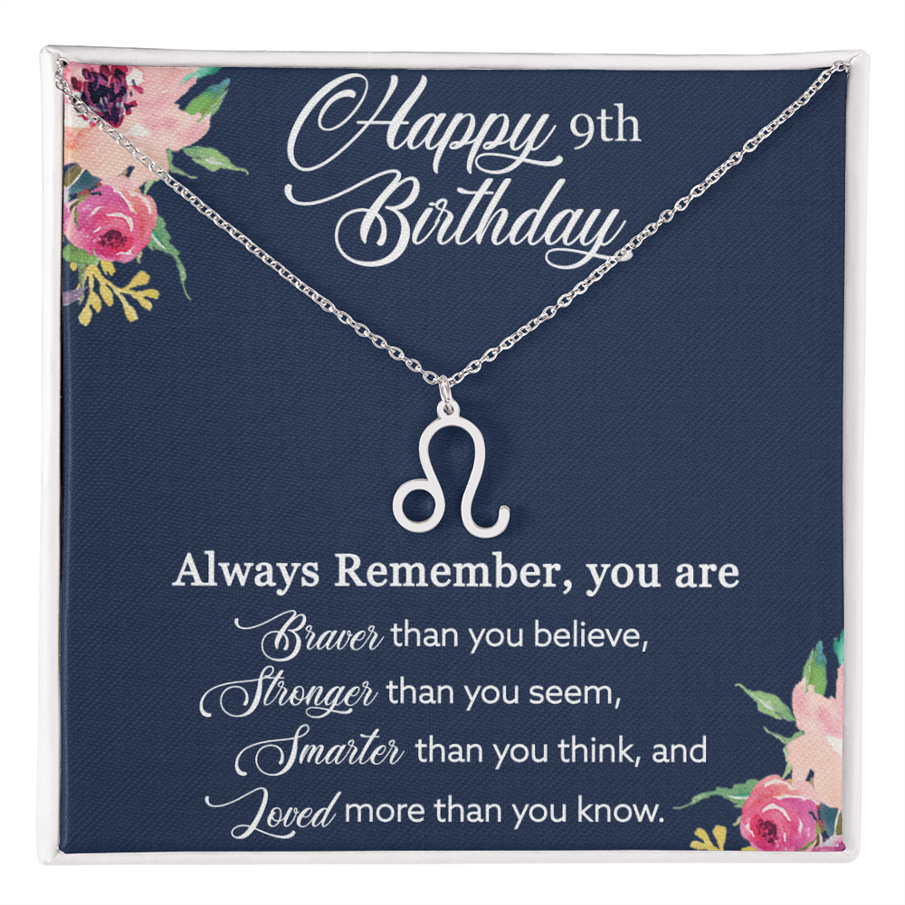 Custom Zodiac Necklace for 9-Year-Old Girl – Personalized Birthday Jewelry Gift from Mom to Daughter – Adjustable Astrological Pendant Necklace with Inspirational Quote, Birthday Gift for Her by Best Gifts 305