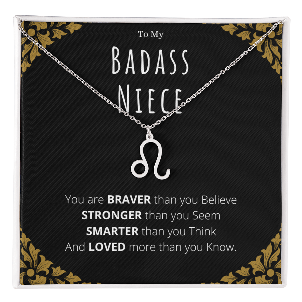 Badass Niece Gifts From Uncle Zodiac Name Necklace Christmas Present Birthday Jewelry Gift For Niece by Best Gifts 305