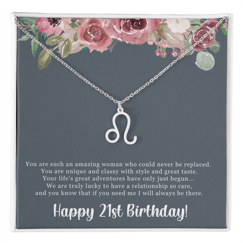 Birthday Gift For Her, Happy 21st Birthday, 21st Birthday, You Are Such An Amazing Woman - Zodiac Name Necklace With Sweet Greeting Card by Best Gifts 305