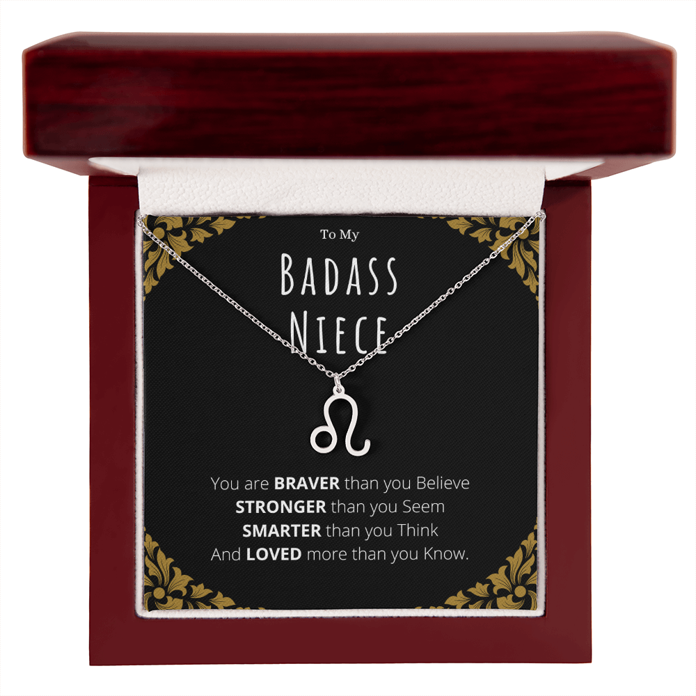 Badass Niece Gifts From Uncle Zodiac Name Necklace Christmas Present Birthday Jewelry Gift For Niece by Best Gifts 305