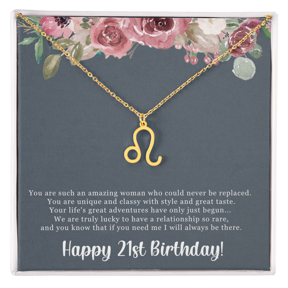 Birthday Gift For Her, Happy 21st Birthday, 21st Birthday, You Are Such An Amazing Woman - Zodiac Name Necklace With Sweet Greeting Card by Best Gifts 305