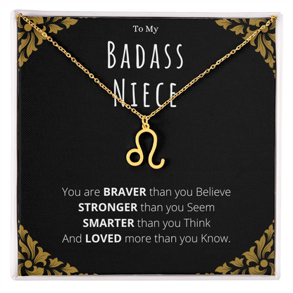 Badass Niece Gifts From Uncle Zodiac Name Necklace Christmas Present Birthday Jewelry Gift For Niece by Best Gifts 305