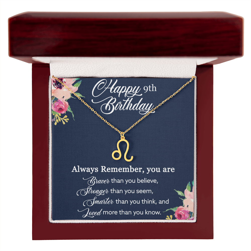 Custom Zodiac Necklace for 9-Year-Old Girl – Personalized Birthday Jewelry Gift from Mom to Daughter – Adjustable Astrological Pendant Necklace with Inspirational Quote, Birthday Gift for Her by Best Gifts 305