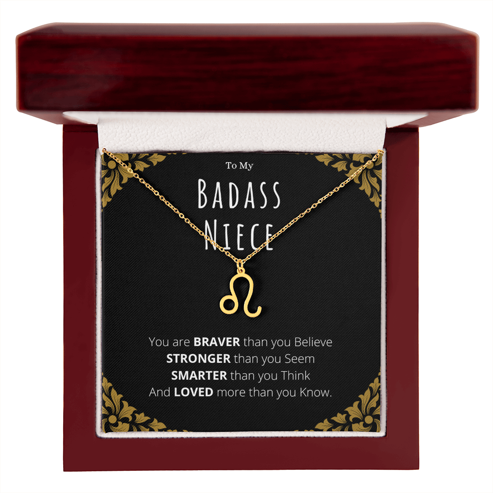 Badass Niece Gifts From Uncle Zodiac Name Necklace Christmas Present Birthday Jewelry Gift For Niece by Best Gifts 305