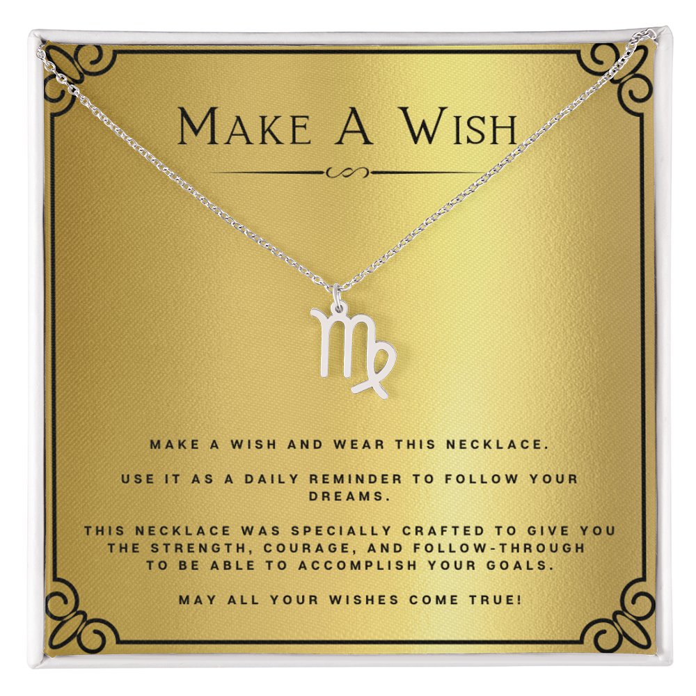Wish Zodiac Name Necklace Birthday Gift Motivational Gift With Message Card Inspirational Christmas Present by Best Gifts 305
