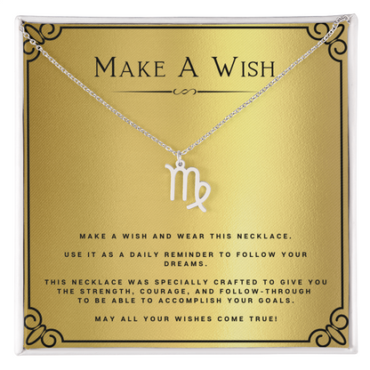 Wish Zodiac Name Necklace Birthday Gift Motivational Gift With Message Card Inspirational Christmas Present by Best Gifts 305