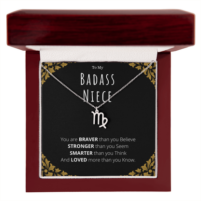 Badass Niece Gifts From Uncle Zodiac Name Necklace Christmas Present Birthday Jewelry Gift For Niece by Best Gifts 305