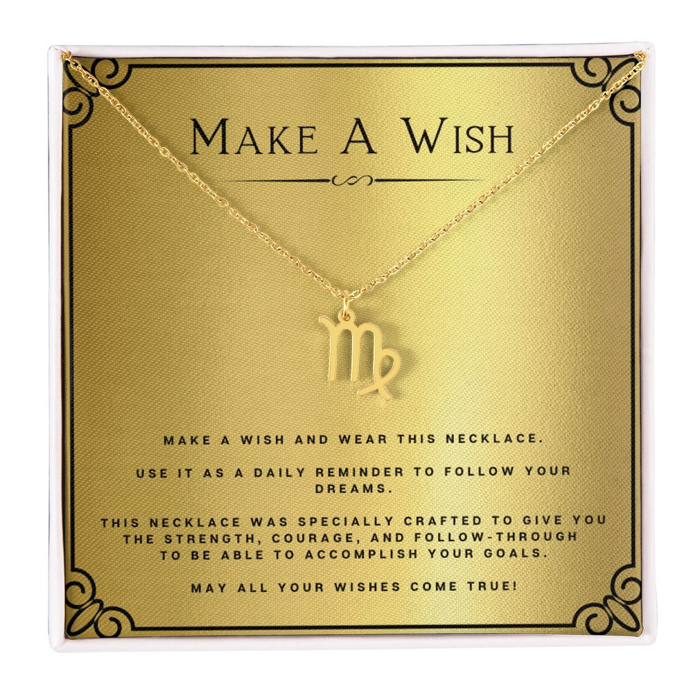 Wish Zodiac Name Necklace Birthday Gift Motivational Gift With Message Card Inspirational Christmas Present by Best Gifts 305