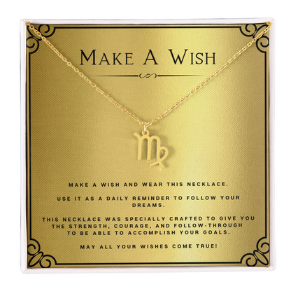 Wish Zodiac Name Necklace Birthday Gift Motivational Gift With Message Card Inspirational Christmas Present by Best Gifts 305