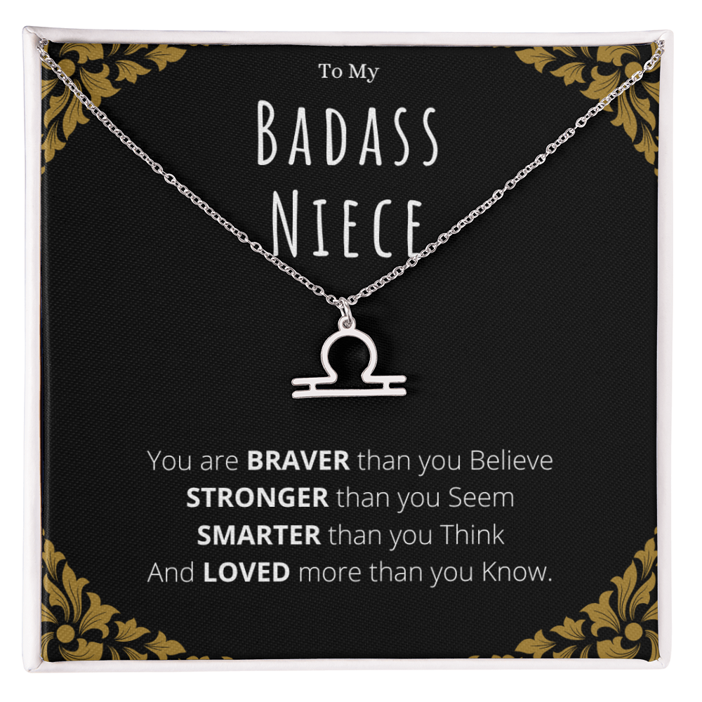 Badass Niece Gifts From Uncle Zodiac Name Necklace Christmas Present Birthday Jewelry Gift For Niece by Best Gifts 305