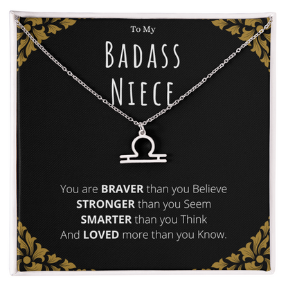 Badass Niece Gifts From Uncle Zodiac Name Necklace Christmas Present Birthday Jewelry Gift For Niece by Best Gifts 305
