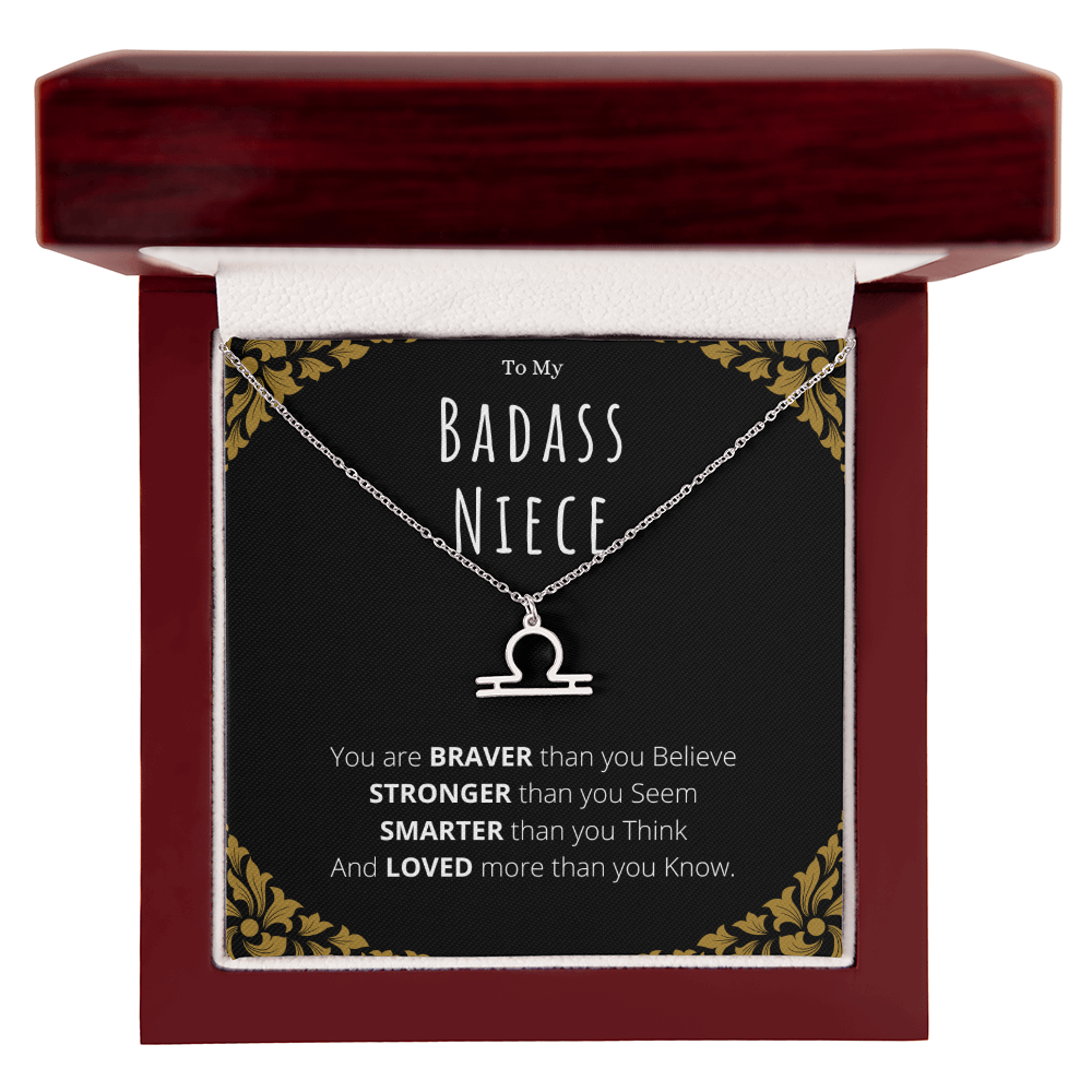 Badass Niece Gifts From Uncle Zodiac Name Necklace Christmas Present Birthday Jewelry Gift For Niece by Best Gifts 305