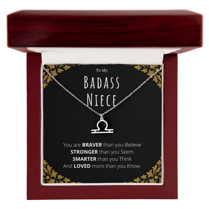 Badass Niece Gifts From Uncle Zodiac Name Necklace Christmas Present Birthday Jewelry Gift For Niece by Best Gifts 305