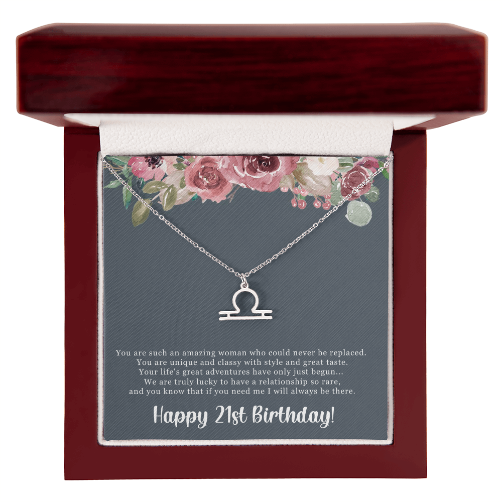 Birthday Gift For Her, Happy 21st Birthday, 21st Birthday, You Are Such An Amazing Woman - Zodiac Name Necklace With Sweet Greeting Card by Best Gifts 305