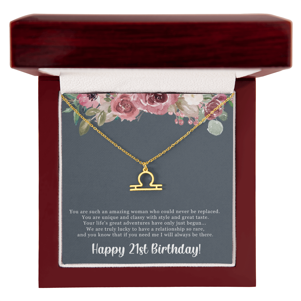 Birthday Gift For Her, Happy 21st Birthday, 21st Birthday, You Are Such An Amazing Woman - Zodiac Name Necklace With Sweet Greeting Card by Best Gifts 305