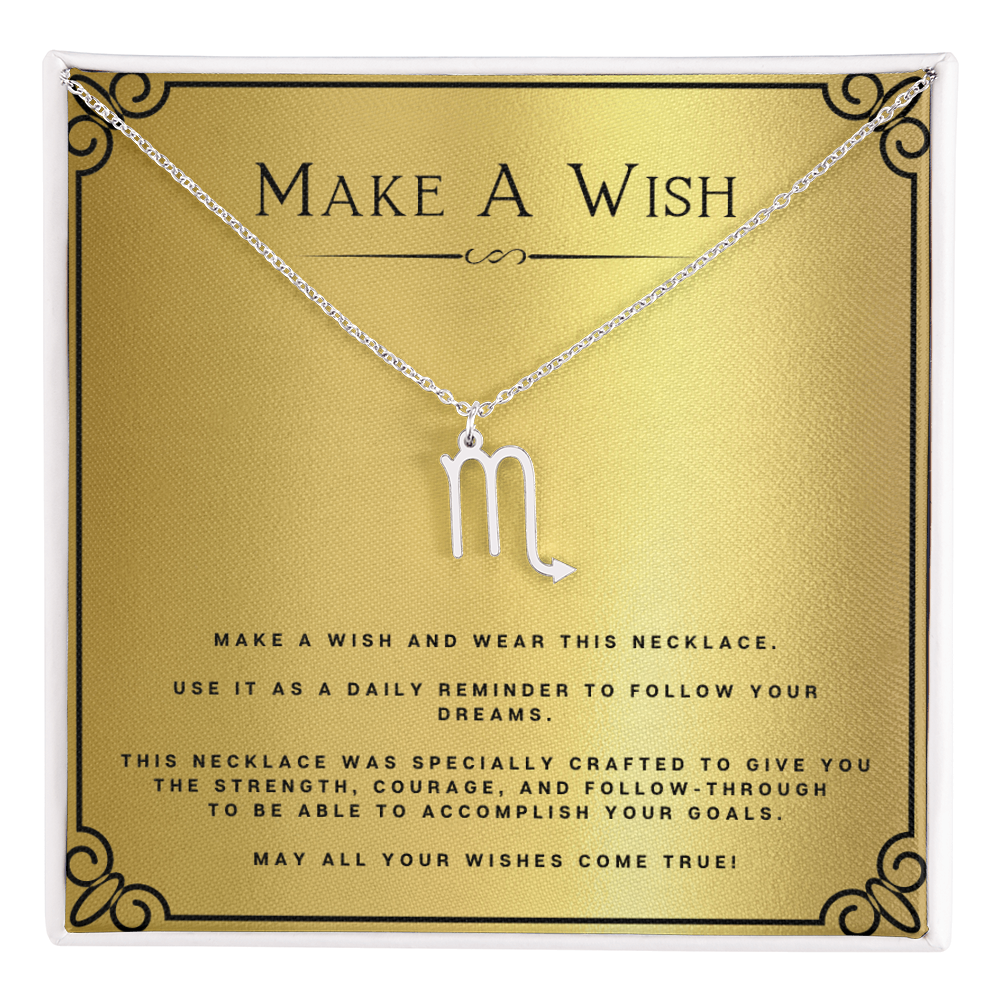 Wish Zodiac Name Necklace Birthday Gift Motivational Gift With Message Card Inspirational Christmas Present by Best Gifts 305