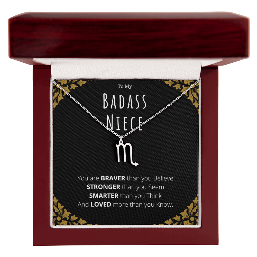 Badass Niece Gifts From Uncle Zodiac Name Necklace Christmas Present Birthday Jewelry Gift For Niece by Best Gifts 305