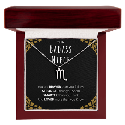 Badass Niece Gifts From Uncle Zodiac Name Necklace Christmas Present Birthday Jewelry Gift For Niece by Best Gifts 305