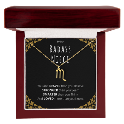 Badass Niece Gifts From Uncle Zodiac Name Necklace Christmas Present Birthday Jewelry Gift For Niece by Best Gifts 305