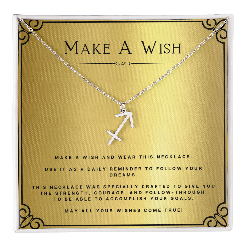 Wish Zodiac Name Necklace Birthday Gift Motivational Gift With Message Card Inspirational Christmas Present by Best Gifts 305