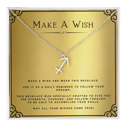 Wish Zodiac Name Necklace Birthday Gift Motivational Gift With Message Card Inspirational Christmas Present by Best Gifts 305