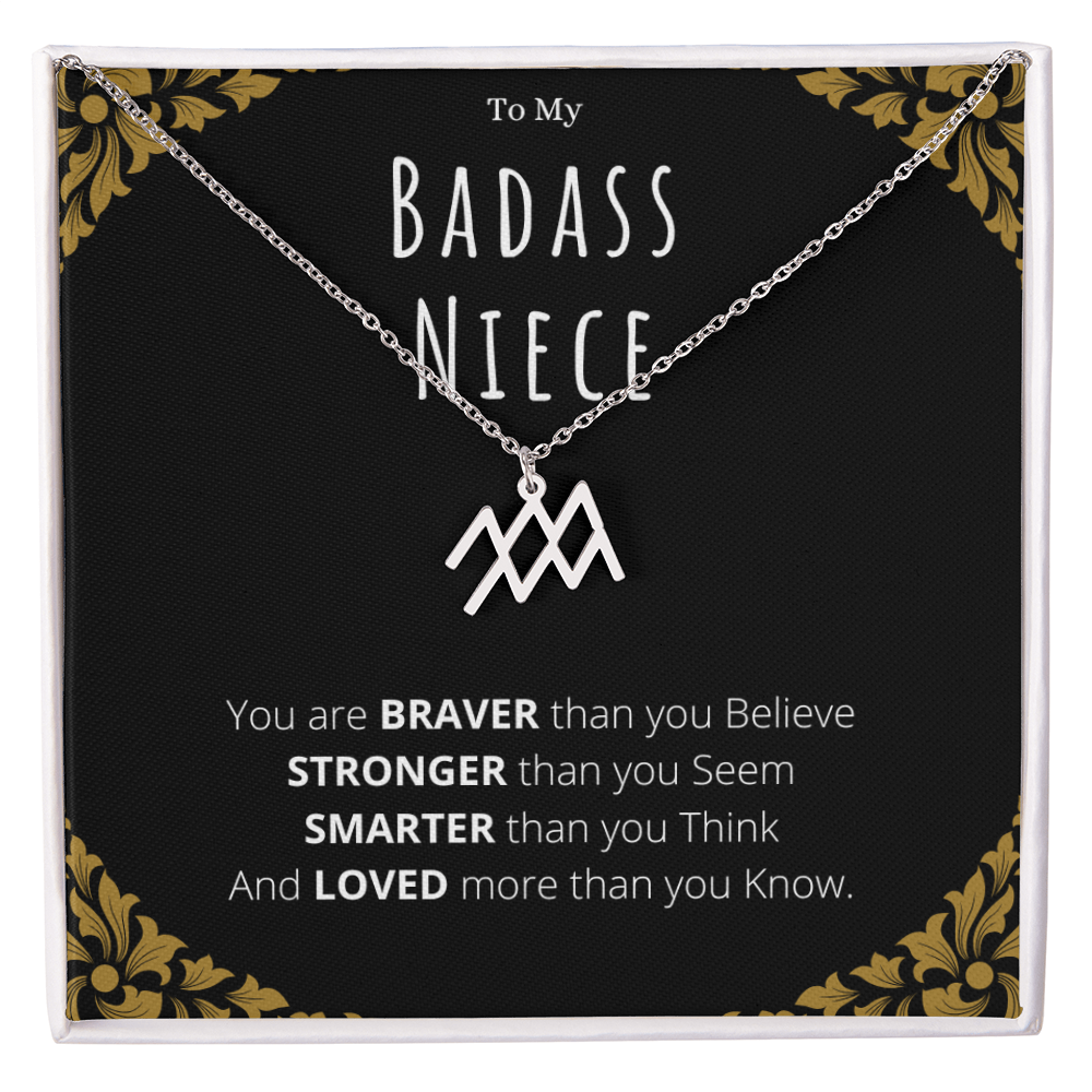 Badass Niece Gifts From Uncle Zodiac Name Necklace Christmas Present Birthday Jewelry Gift For Niece by Best Gifts 305