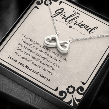 Boyfriend To Girlfriend Birthday Gift Message Card Jewelry Endless Love Necklace, Heartwarming Mothers Day Present From Boyfriend, Girlfriend Anniversary Valentines Day Gift For Her by Best Gifts 305