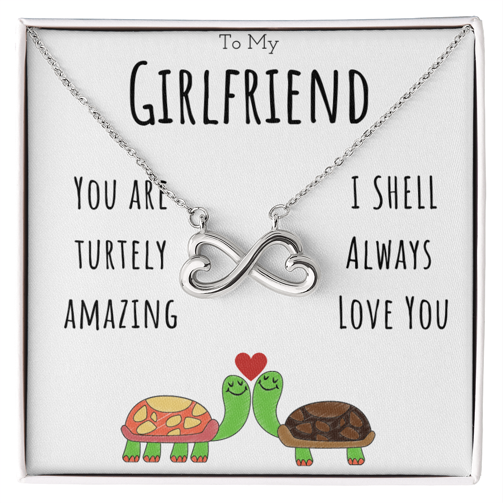 To My Girlfriend Funny Turtle Message Card Jewelry Endless Love Necklace Gift From Boyfriend, Cute Turtle Animal Pun Birthday Gift For Girlfriend, Anniversary Present For Her by Best Gifts 305