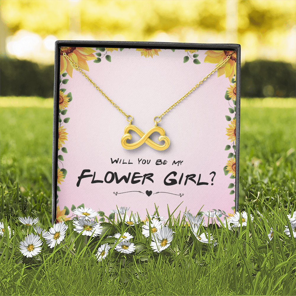 Flower Girl Proposal Gift, Will You Be My Flower Girl, Flower Girl Gift From Bride - Endless Love Necklace with Message Card by Best Gifts 305