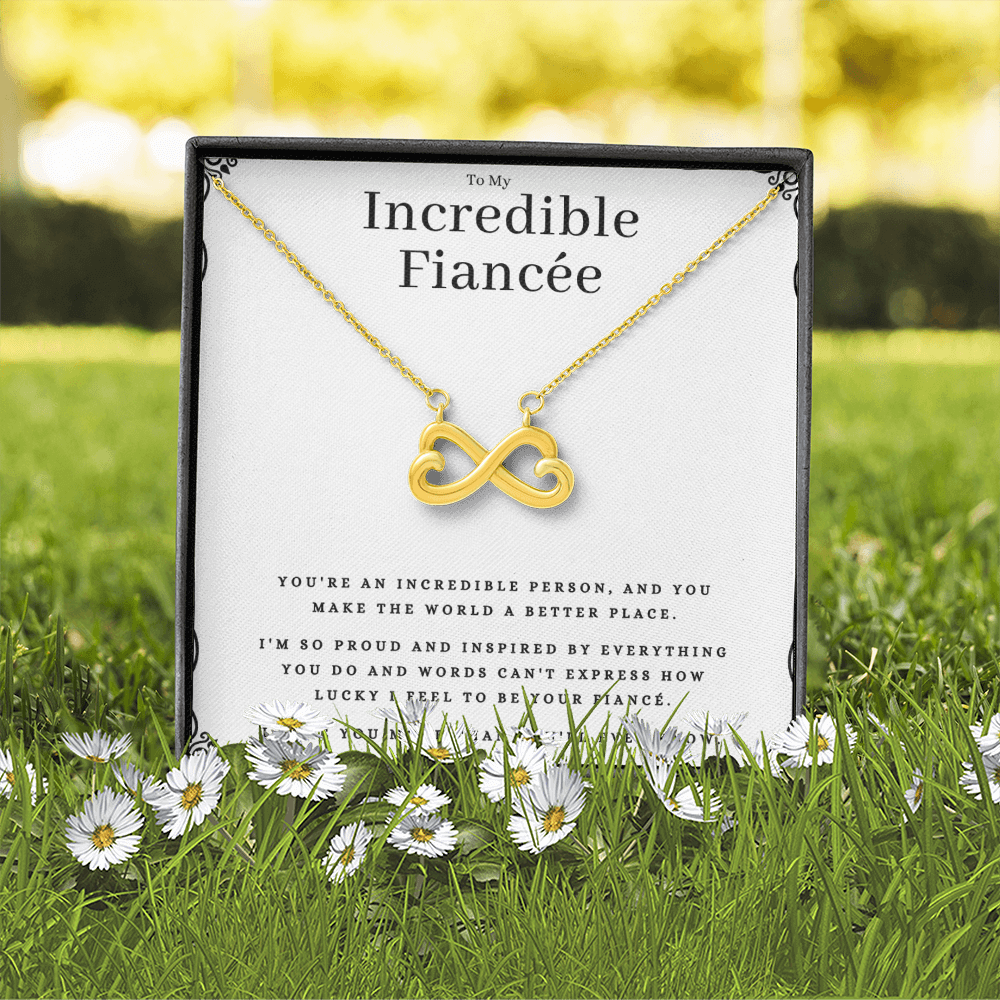 To My Incredible Fiancée Jewelry Message Card Gift Endless Love Necklace Birthday Present From Fiancé, Incredible Fiancée Valentines Day Present by Best Gifts 305