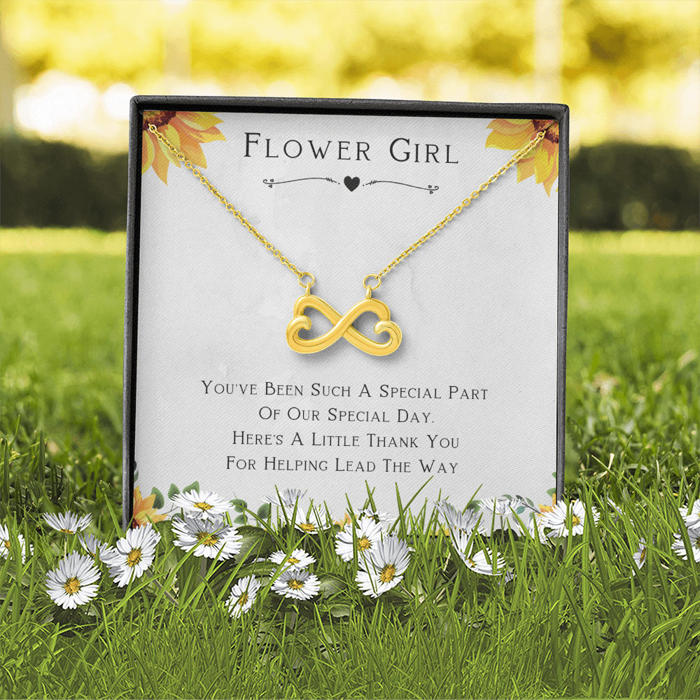 Flower Girl Gift For Wedding Day, Thank You For Leading The Way, Flower Girl Gift From Bride - Endless Love Necklace with Cute Message Card by Best Gifts 305