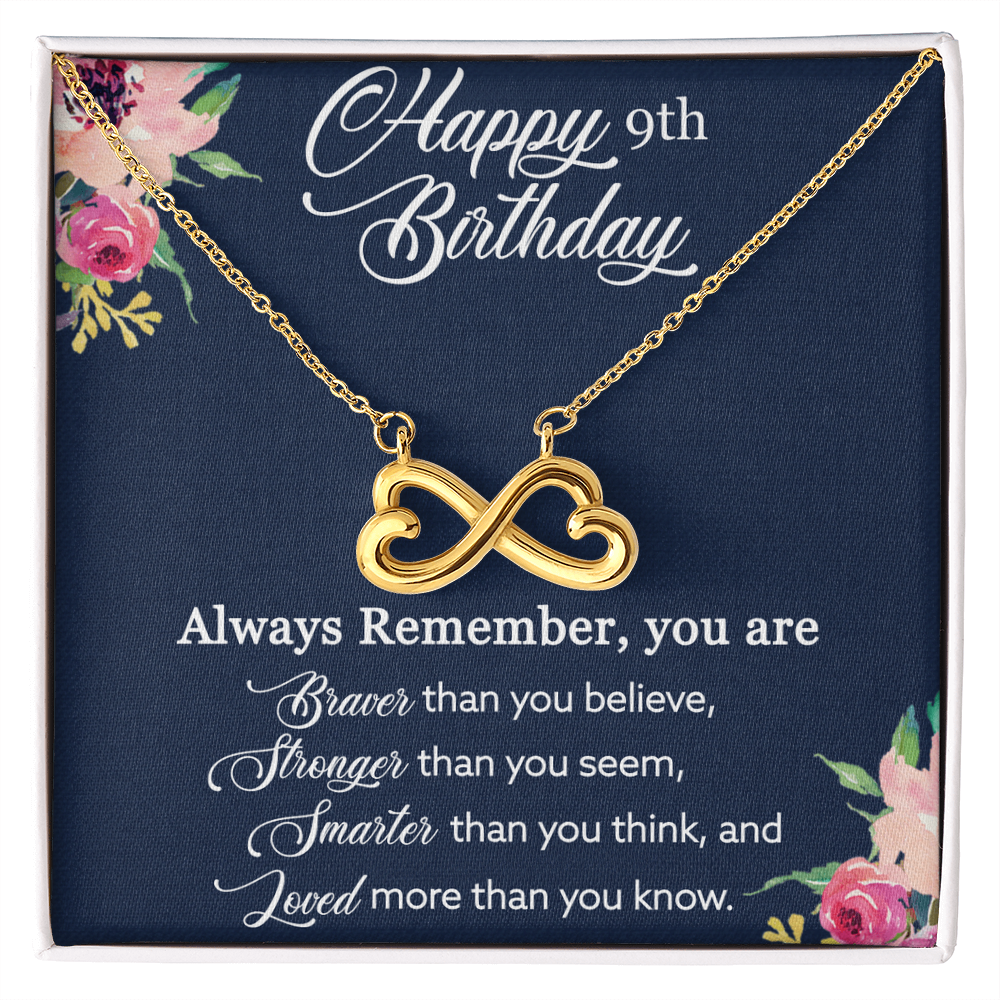 9th Birthday Gifts for Girls – Endless Love Necklace in 14k White Gold or 18k Yellow Gold Finish – Inspirational Jewelry Gift for 9 Year Old Daughter – Birthday Gift from Mom or Dad by Best Gifts 305