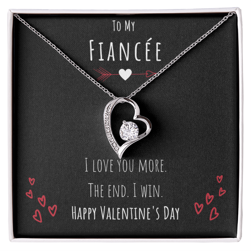 To My Fiancée I Love You More Forever Love Necklace Jewelry Message Card Valentines Day Gift For Her From Fiancé by Best Gifts 305