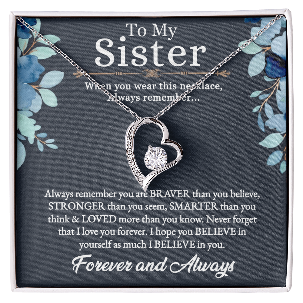 Gift For Twin Sister, Twin Sister, Sister Best Friend, Born Together, Forever Best Friend - Forever Love Necklace With Message Card