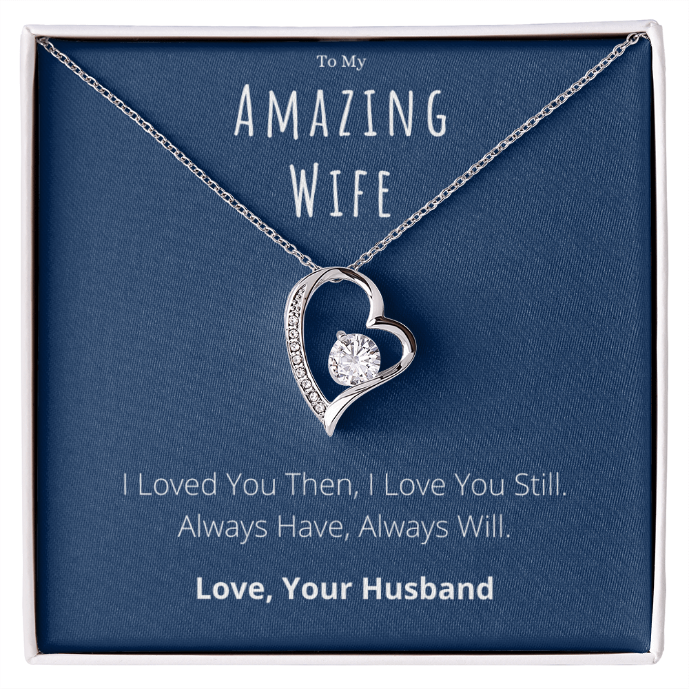 To My Amazing Wife Forever Love Necklace Anniversary Message Card Jewelry Gift From Husband, Heartwarming Wife Valentines Day Present by Best Gifts 305