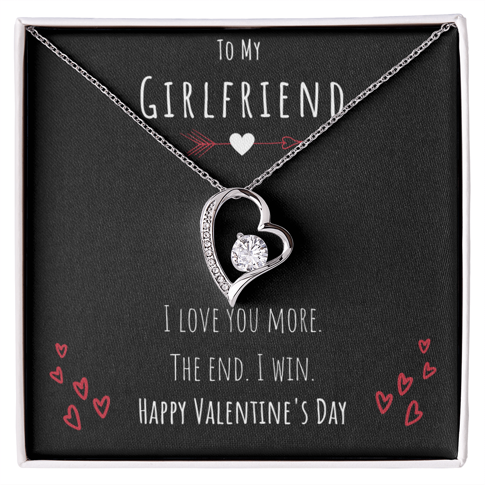 To My Girlfriend I Love You More Forever Love Necklace Jewelry Message Card Valentines Day Gift For Her From Boyfriend by Best Gifts 305