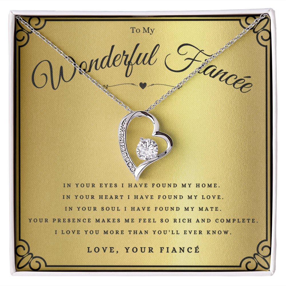 To My Wonderful Fiancée Forever Love Necklace Gift For Fiancée Anniversary, Fiancée Valentines Day Message Card Christmas Present From Fiancé, Fiancée Birthday Jewelry Gift by Best Gifts 305