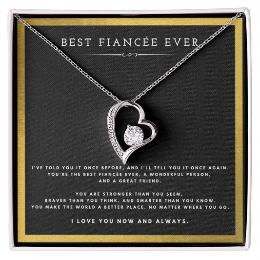 Best Fiancée Ever Anniversary Message Card Jewelry Forever Love Necklace Gift From Fiancé for Valentines Day Birthday Present, Christmas Gifts For Fiancée by Best Gifts 305