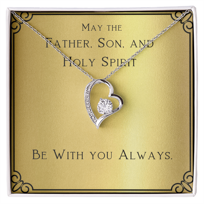 Christian Jewelry, For Women, Confirmation Gift For Girl, Gifts For Her, Holy Spirit Be With You, Catholic Gifts - Forever Love Necklace with Message Card by Best Gifts 305