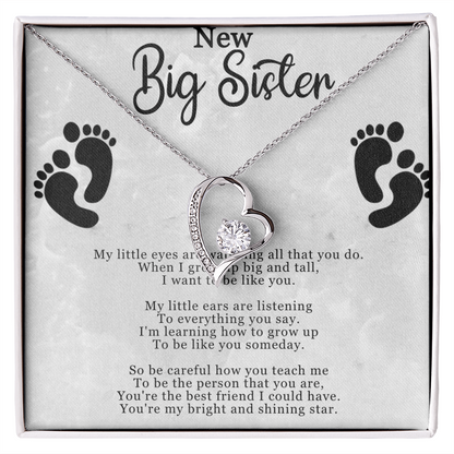 Big Sister Gift From New Baby, New Big Sister Jewelry, New Big Sister Gift, I Want To Be Like You - Forever Love Necklace With Message Card